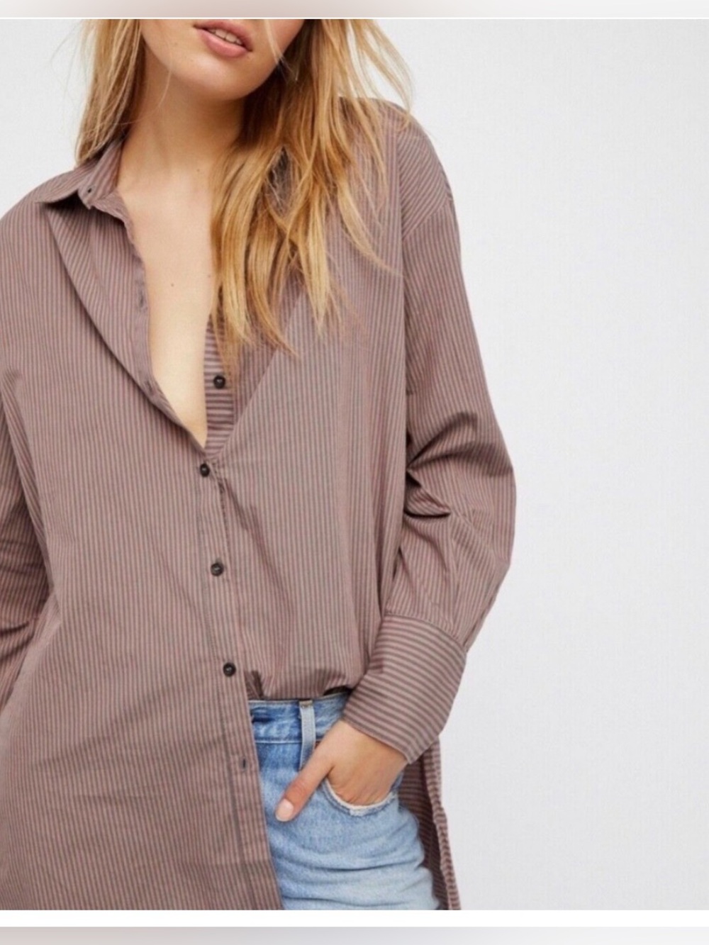Free People Lakehouse Oversized Button Down Shirt